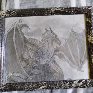 NightWing Dragon Original drawing; framed